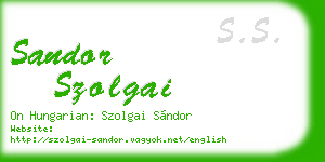 sandor szolgai business card